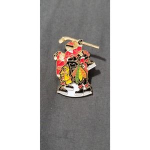 Vtg NHL Chicago Blackhawks Hockey Lapel Pin